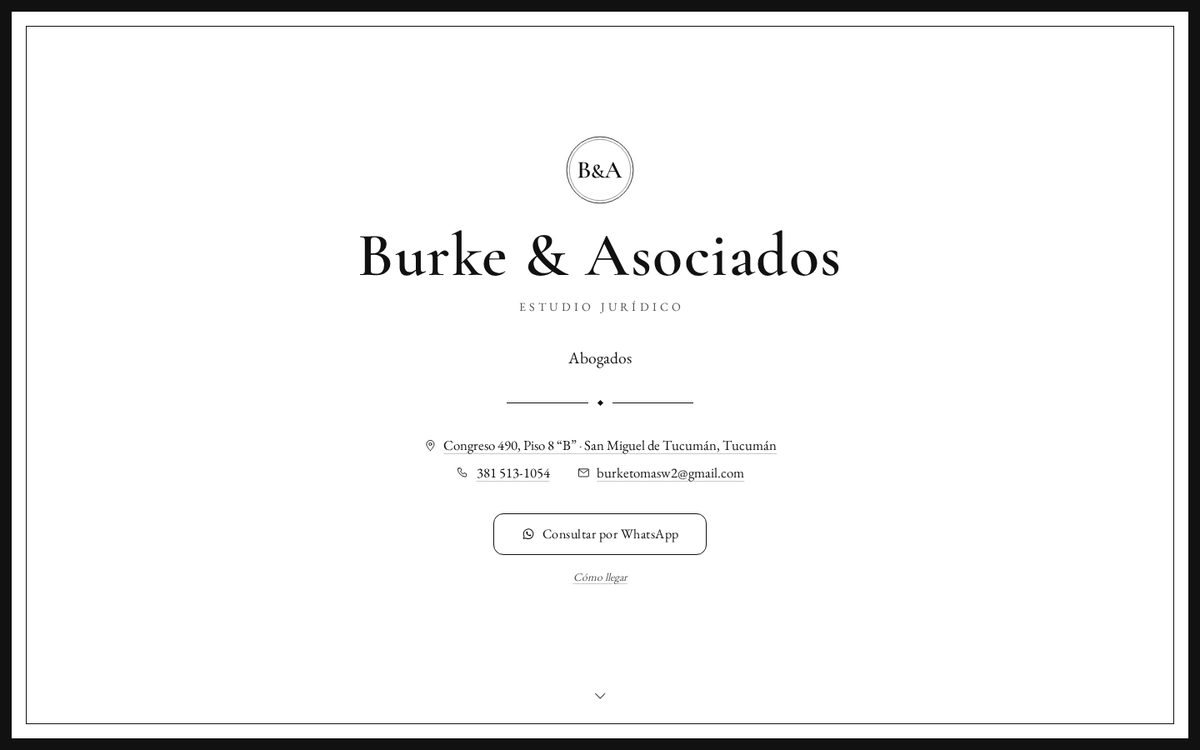 Captura del sitio de Burke y Asociados